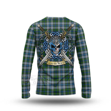 MacNeil (McNeil) Tartan Long Sleeve T-Shirt with Family Crest Celtic Skull Style