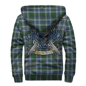 MacNeil (McNeil) Tartan Sherpa Hoodie with Family Crest Celtic Skull Style