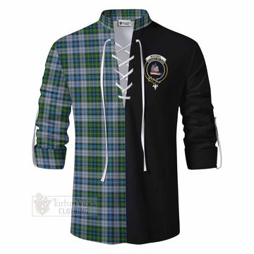 MacNeil (McNeil) Tartan Ghillie Kilt Shirt with Family Crest and Half Of Me Style