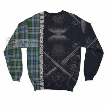 MacNeil (McNeil) Tartan Sweatshirt with Family Crest Cross Sword Thistle Celtic Vibes