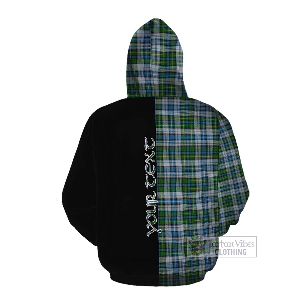 Tartan Vibes Clothing MacNeil (McNeil) Tartan Cotton Hoodie with Family Crest and Half Of Me Style