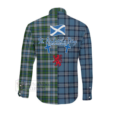 MacNeil (McNeil) Tartan Long Sleeve Button Shirt Happy St. Andrew's Day Half Tartan Style