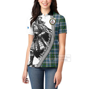 MacNeil (McNeil) Tartan Clan Crest Women's Polo Shirt with Highlander Warrior Celtic Style