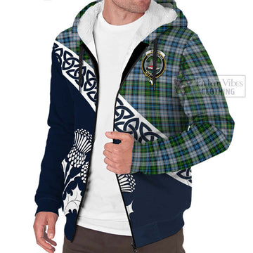 MacNeil (McNeil) Tartan Sherpa Hoodie Featuring Thistle and Scotland Map