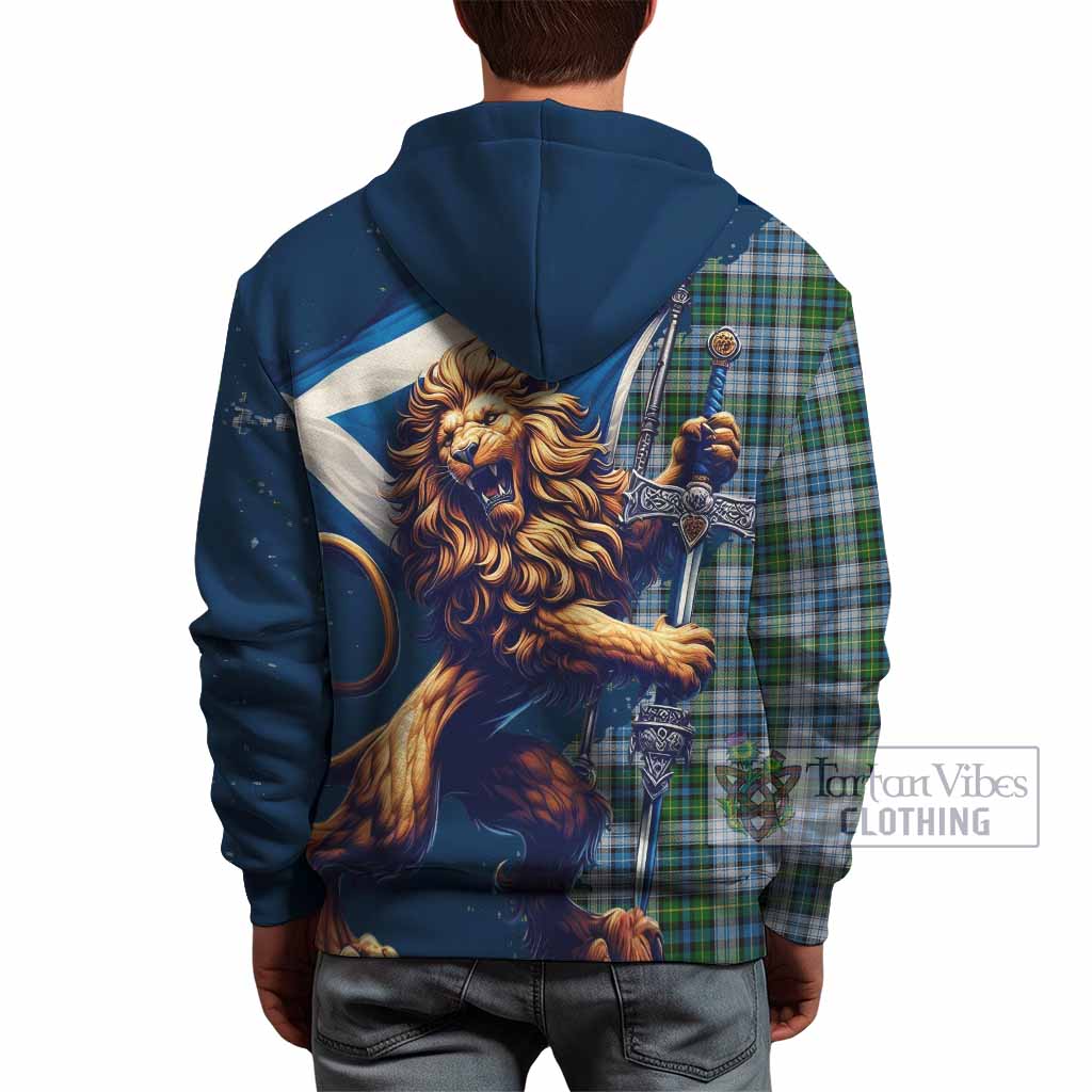 MacNicol (McNicol) Tartan Family Crest Hoodie with Scottish Majestic Lion