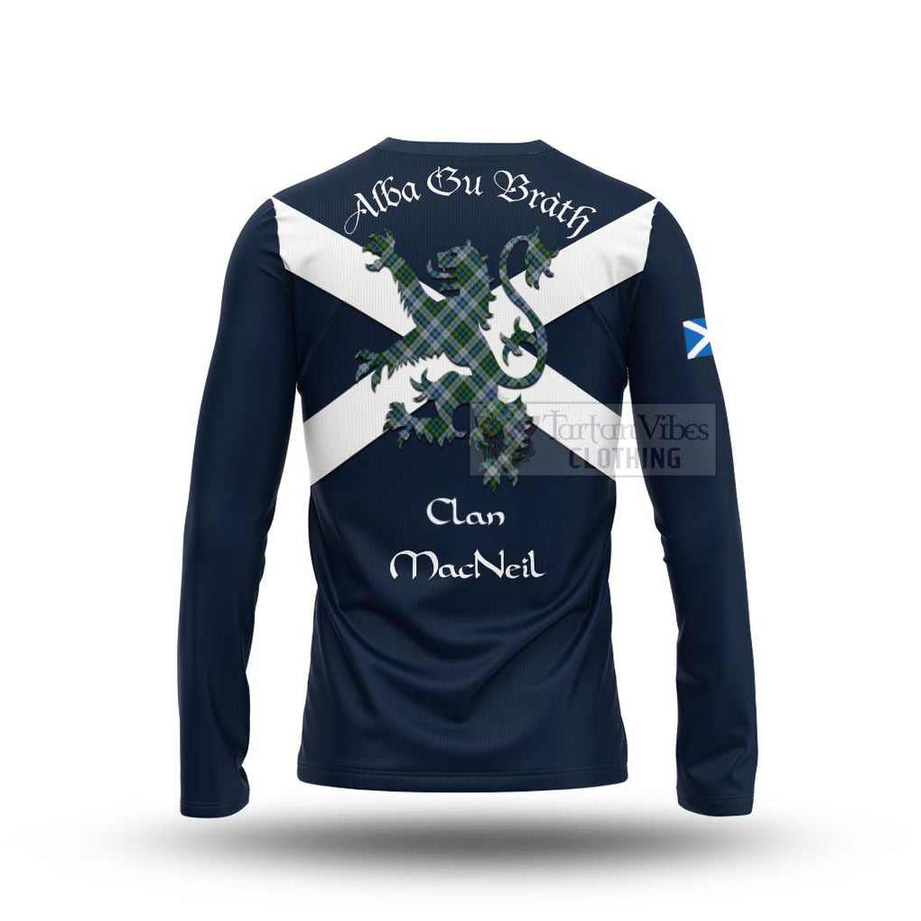 Tartan Vibes Clothing MacNeil (McNeil) Tartan Lion Rampant Long Sleeve T-Shirt – Proudly Display Your Heritage with Alba Gu Brath and Clan Name