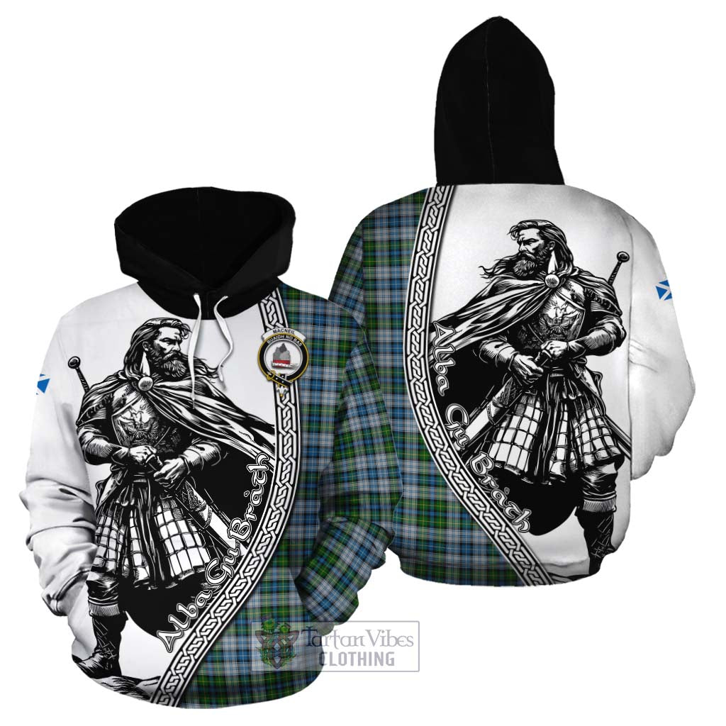 Tartan Vibes Clothing MacNeil (McNeil) Tartan Clan Crest Cotton Hoodie with Highlander Warrior Celtic Style