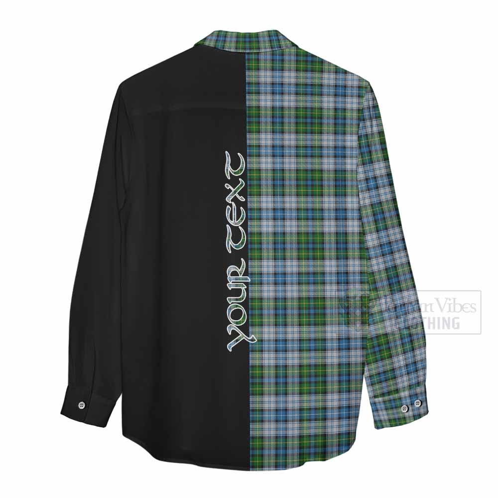 Tartan Vibes Clothing MacNeil (McNeil) Tartan Women's Casual Shirt with Family Crest and Half Of Me Style