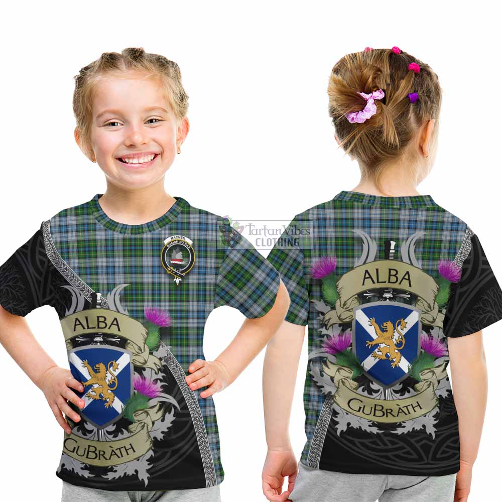 MacNeil (McNeil) Tartan Family Crest Kid T-Shirt Lion Rampant Royal Thistle Shield Celtic Inspired - Tartan Vibes Clothing