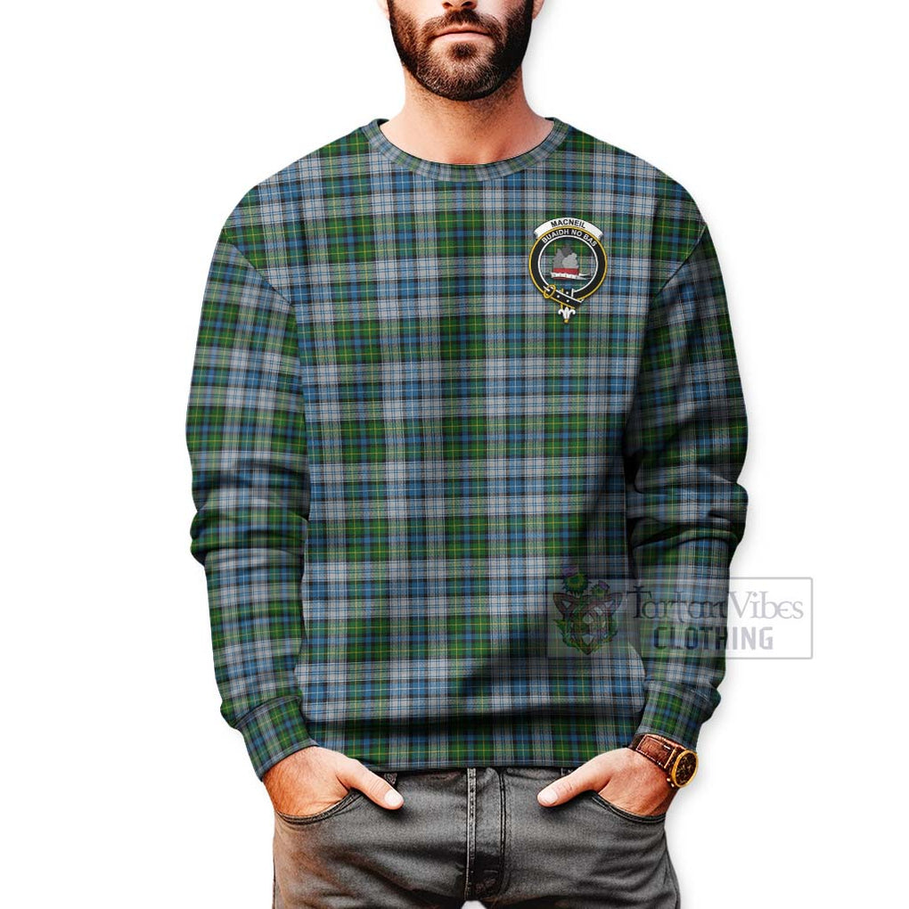 Tartan Vibes Clothing MacNeil (McNeil) Tartan Sweatshirt with Family Crest Celtic Skull Style