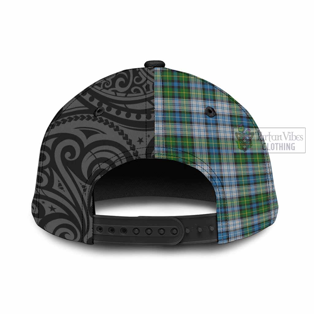 Tartan Vibes Clothing MacNeil (McNeil) Tartan Classic Cap with New Zealand Silver Fern Half Style