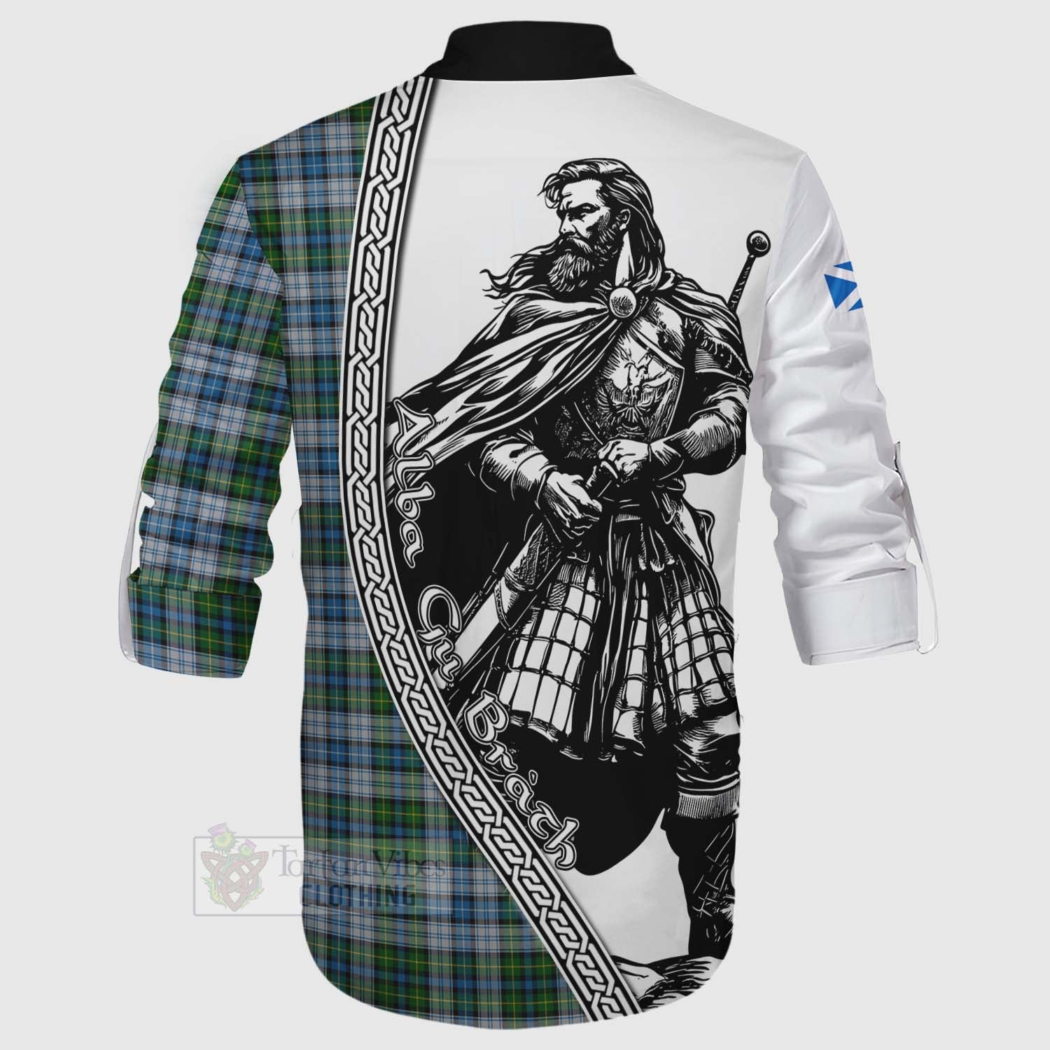 Tartan Vibes Clothing MacNeil (McNeil) Tartan Clan Crest Ghillie Kilt Shirt with Highlander Warrior Celtic Style