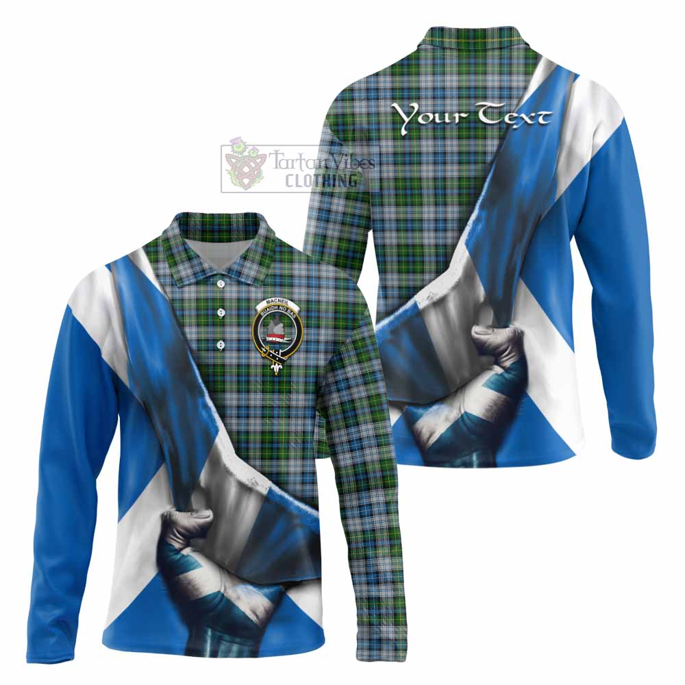 Tartan Vibes Clothing MacNeil (McNeil) Tartan Long Sleeve Polo Shirt with Family Crest Scotland Patriotic Style