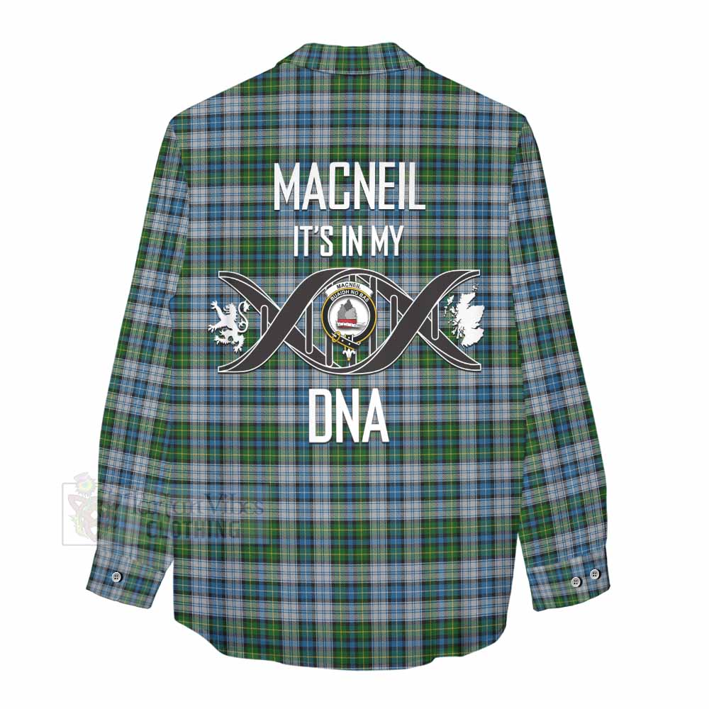 Tartan Vibes Clothing MacNeil (McNeil) Tartan Women's Casual Shirt with Family Crest DNA In Me Style