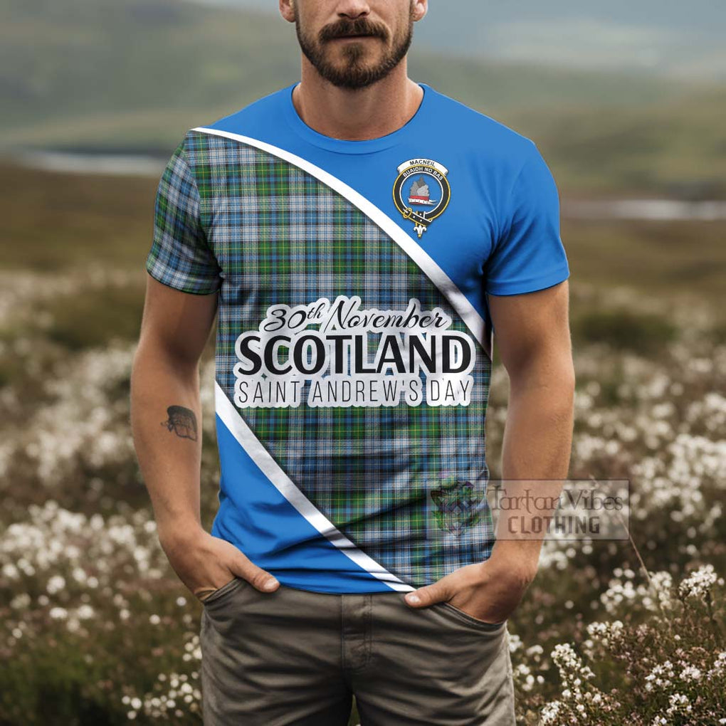 Tartan Vibes Clothing MacNeil (McNeil) Family Crest Tartan T-Shirt Celebrate Saint Andrew's Day in Style