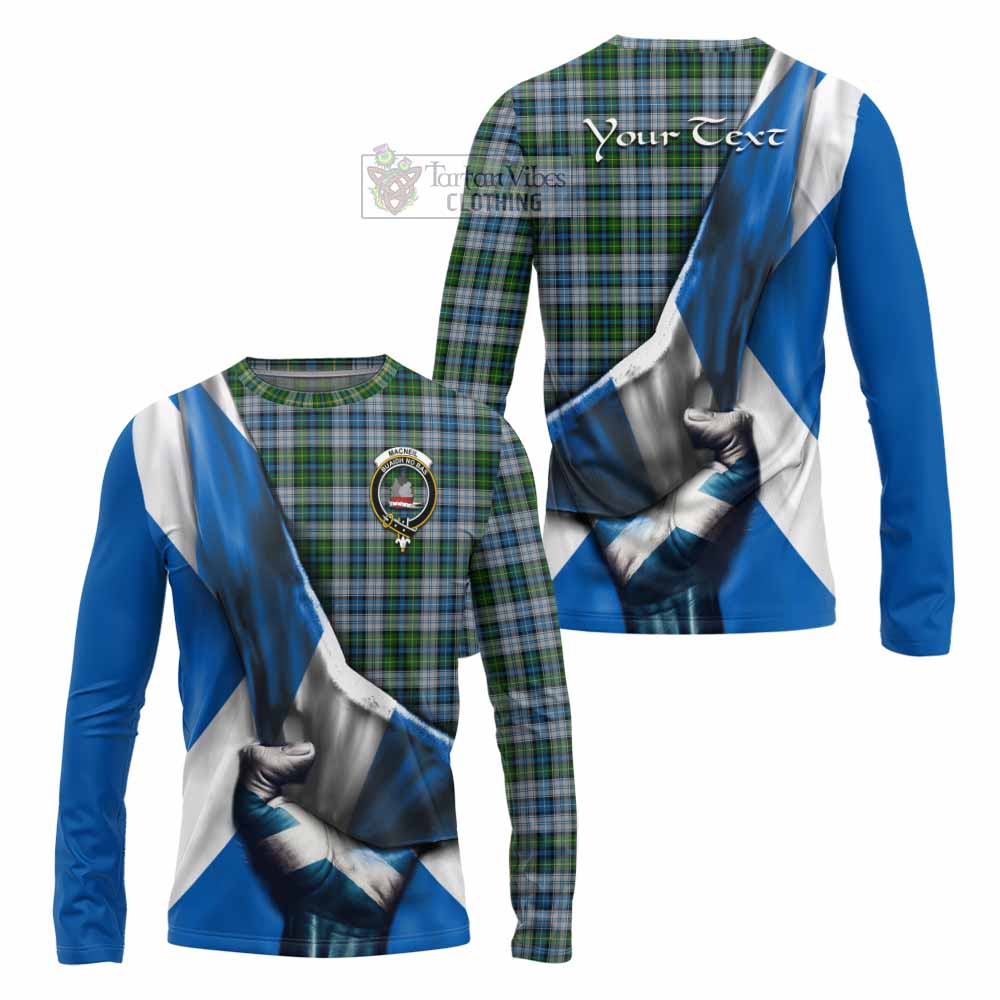 Tartan Vibes Clothing MacNeil (McNeil) Tartan Long Sleeve T-Shirt with Family Crest Scotland Patriotic Style