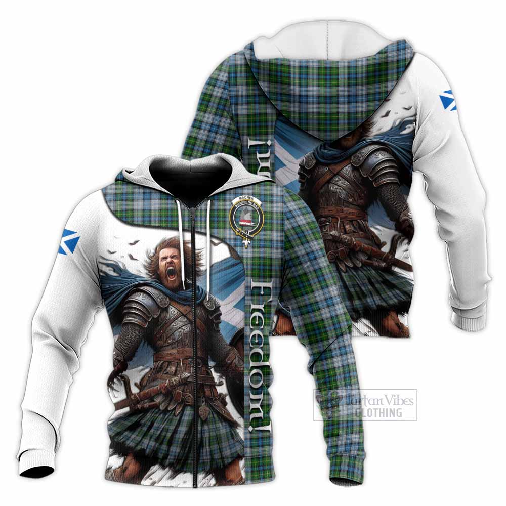 Tartan Vibes Clothing MacNeil (McNeil) Crest Tartan Knitted Hoodie Inspired by the Freedom of Scottish Warrior