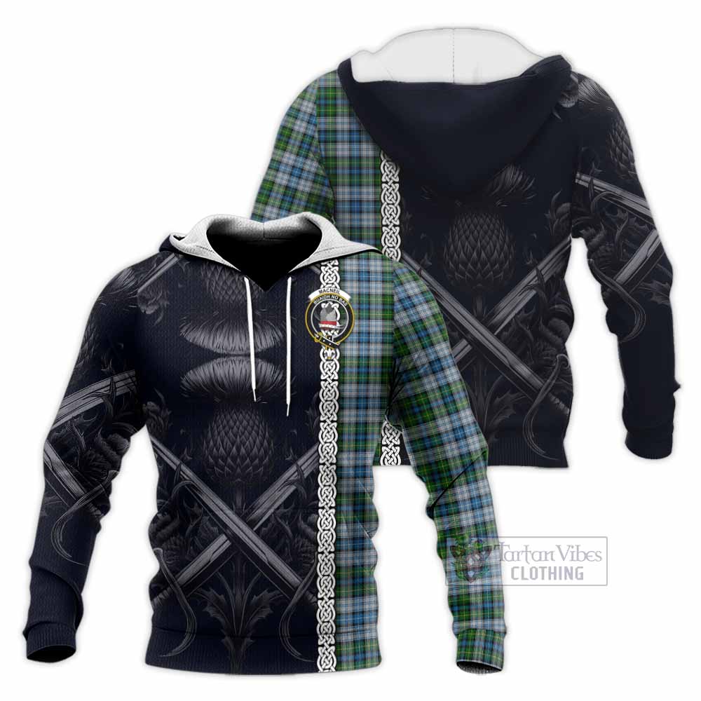 MacNeil (McNeil) Tartan Knitted Hoodie with Family Crest Cross Sword Thistle Celtic Vibes - Tartan Vibes Clothing