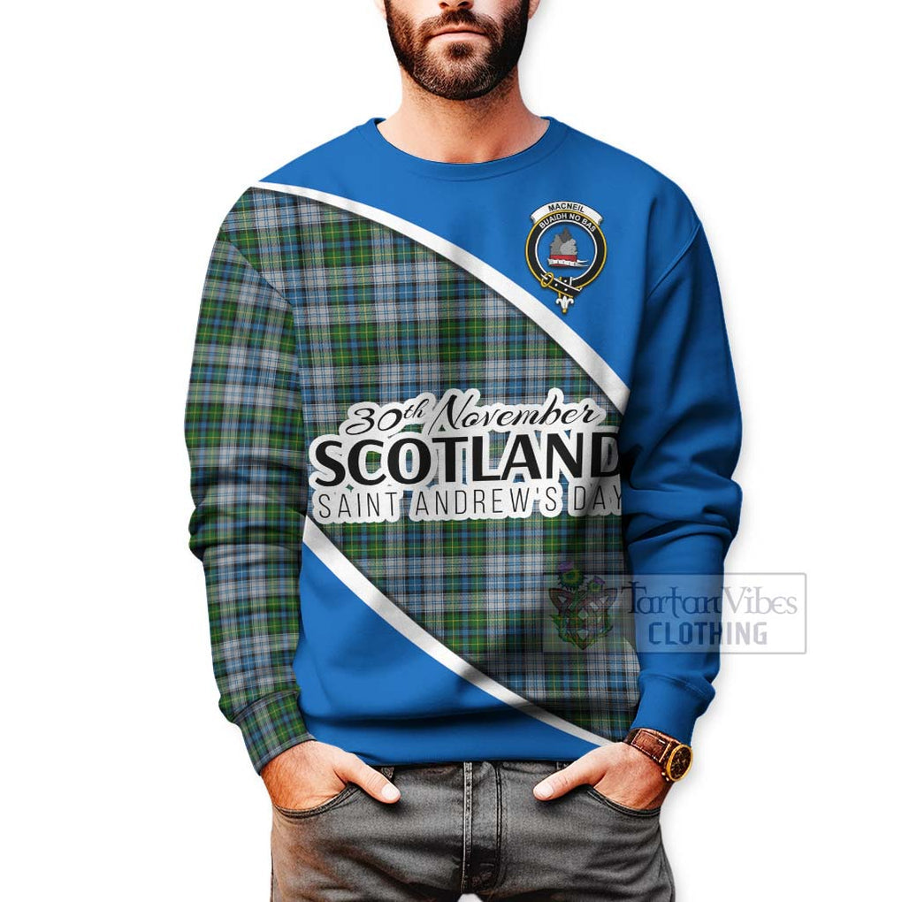 Tartan Vibes Clothing MacNeil (McNeil) Family Crest Tartan Sweatshirt Celebrate Saint Andrew's Day in Style