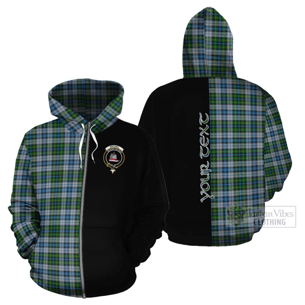 Tartan Vibes Clothing MacNeil (McNeil) Tartan Cotton Hoodie with Family Crest and Half Of Me Style