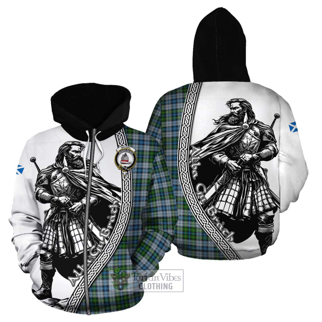 Tartan Vibes Clothing MacNeil (McNeil) Tartan Clan Crest Cotton Hoodie with Highlander Warrior Celtic Style