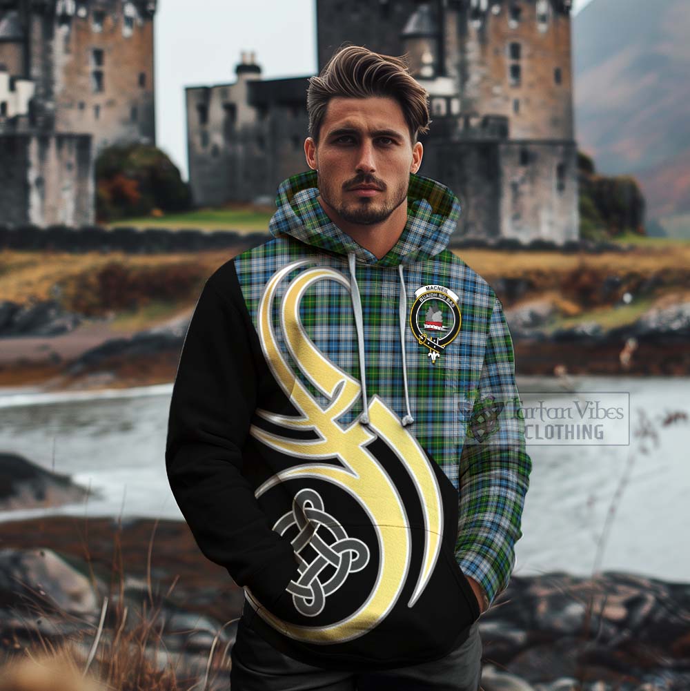 Tartan Vibes Clothing MacNeil (McNeil) Tartan Cotton Hoodie with Family Crest and Celtic Symbol Style