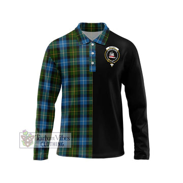 MacNeil of Barra Tartan Long Sleeve Polo Shirt with Family Crest and Half Of Me Style