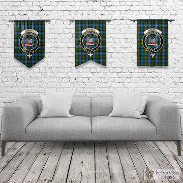 MacNeil of Barra Tartan Gonfalon, Tartan Banner with Family Crest