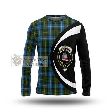 MacNeil of Barra Tartan Long Sleeve T-Shirt with Family Crest Circle Style