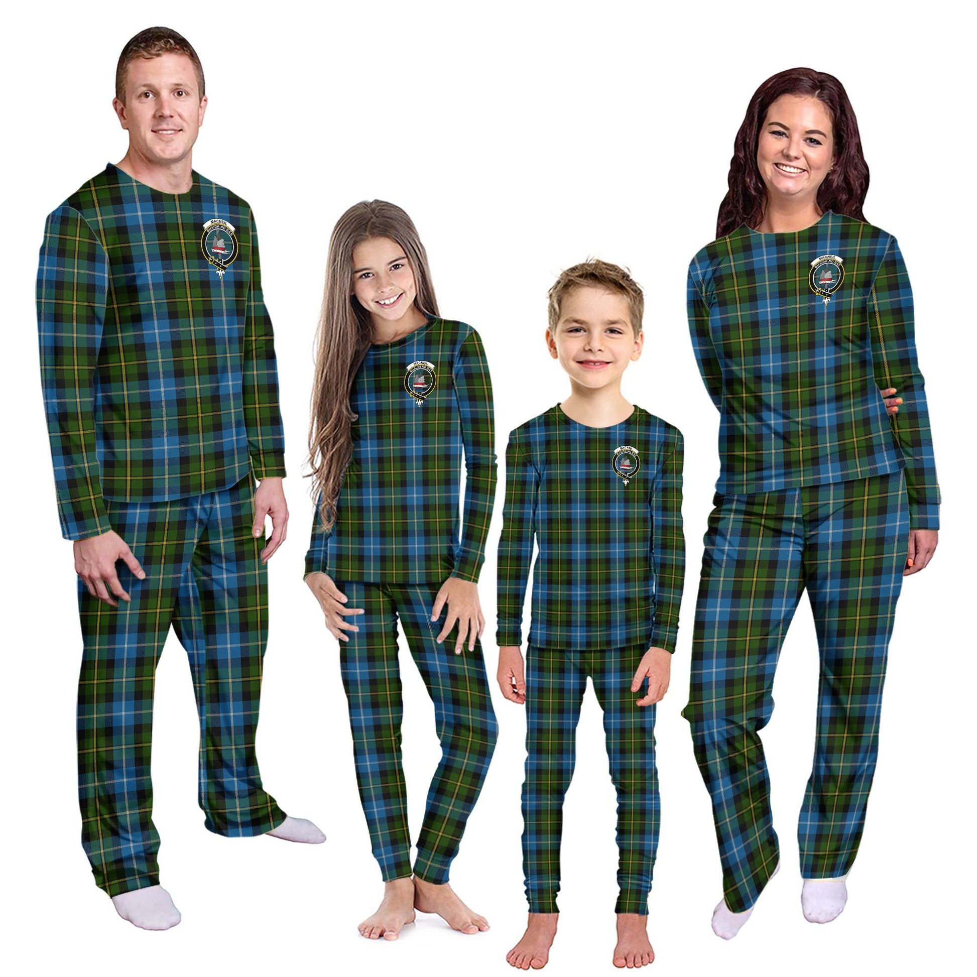 MacNeil of Barra Tartan Pajamas Family Set with Family Crest - Tartanvibesclothing