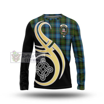 MacNeil of Barra Tartan Long Sleeve T-Shirt with Family Crest and Celtic Symbol Style