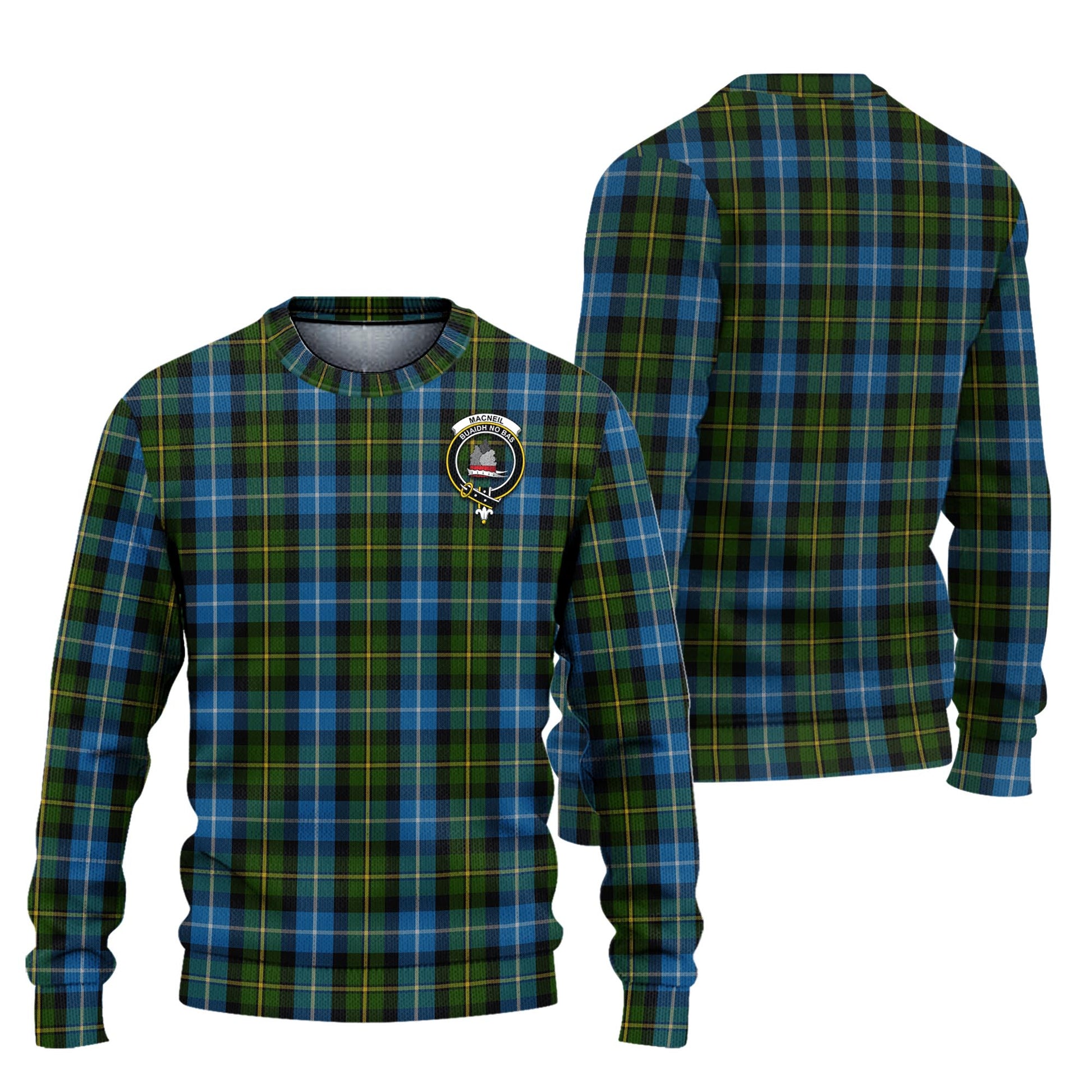 MacNeil of Barra Tartan Knitted Sweater with Family Crest Unisex - Tartanvibesclothing