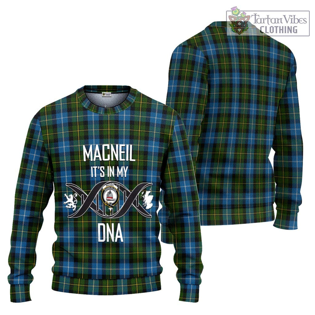 MacNeil of Barra Tartan Knitted Sweater with Family Crest DNA In Me Style Unisex - Tartanvibesclothing Shop