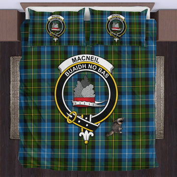 MacNeil of Barra Tartan Bedding Set with Family Crest