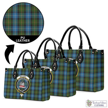 MacNeil of Barra Tartan Luxury Leather Handbags with Family Crest