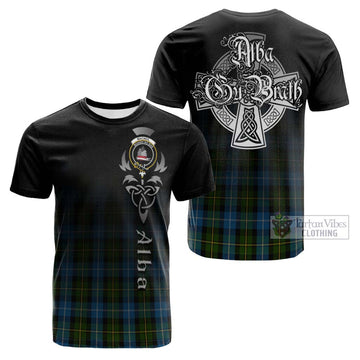 MacNeil of Barra Tartan Cotton T-shirt Featuring Alba Gu Brath Family Crest Celtic Inspired