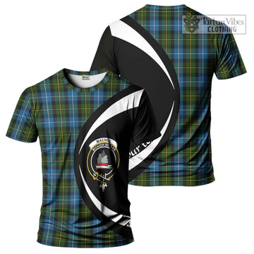 MacNeil of Barra Tartan T-Shirt with Family Crest Circle Style