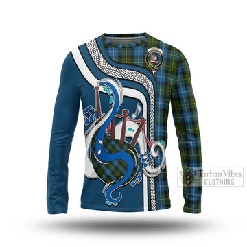 MacNeil of Barra Tartan Long Sleeve T-Shirt with Epic Bagpipe Style