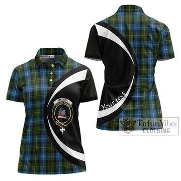 MacNeil of Barra Tartan Women's Polo Shirt with Family Crest Circle Style