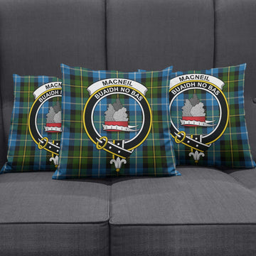 MacNeil of Barra Tartan Pillow Cover with Family Crest