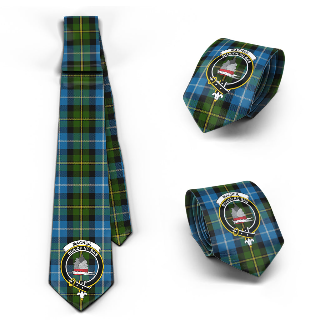 MacNeil of Barra Tartan Classic Necktie with Family Crest Necktie One Size - Tartan Vibes Clothing