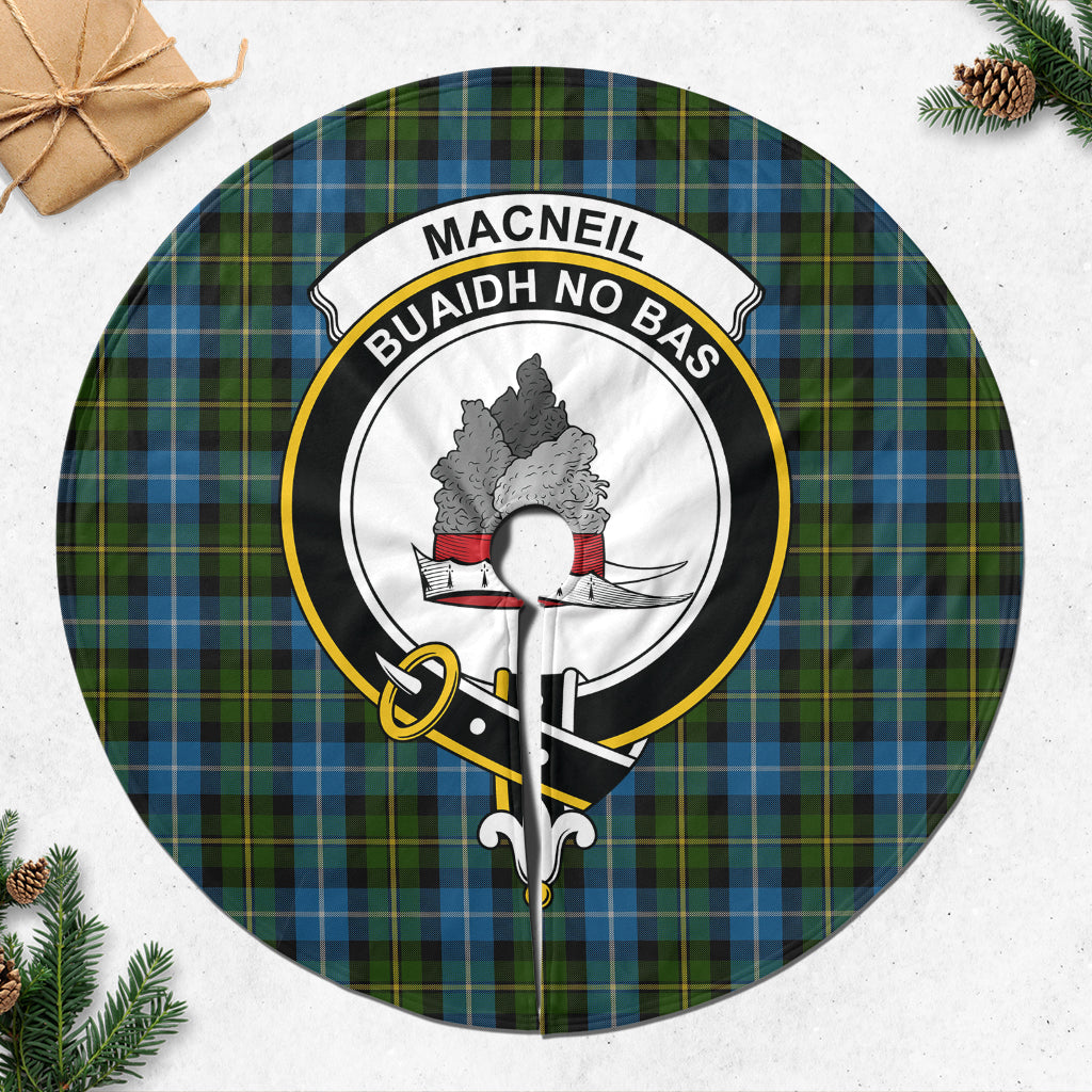 MacNeil of Barra Tartan Christmas Tree Skirt with Family Crest - Tartanvibesclothing