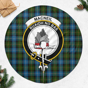 MacNeil of Barra Tartan Christmas Tree Skirt with Family Crest