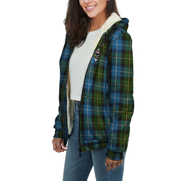 MacNeil of Barra Tartan Sherpa Hoodie with Family Crest