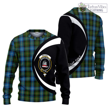 MacNeil of Barra Tartan Ugly Sweater with Family Crest Circle Style