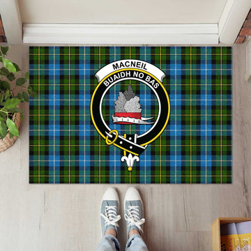 MacNeil of Barra Tartan Door Mat with Family Crest