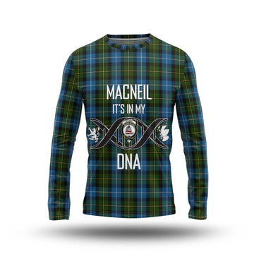 MacNeil of Barra Tartan Long Sleeve T-Shirt with Family Crest DNA In Me Style