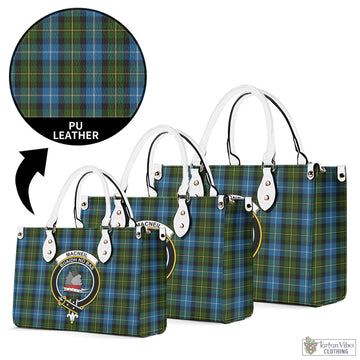 MacNeil of Barra Tartan Luxury Leather Handbags with Family Crest