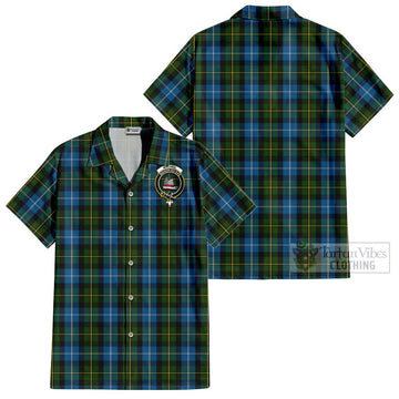 MacNeil of Barra Tartan Cotton Hawaiian Shirt with Family Crest