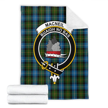 MacNeil of Barra Tartan Blanket with Family Crest